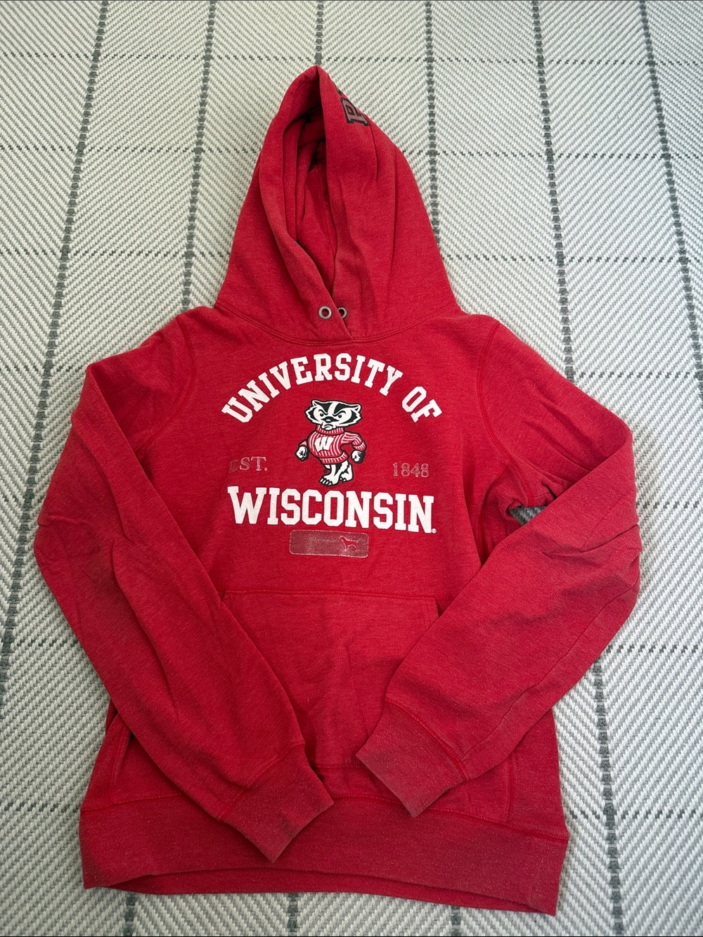 University of Wisconsin Red Hoodie with Bucky Badger Logo